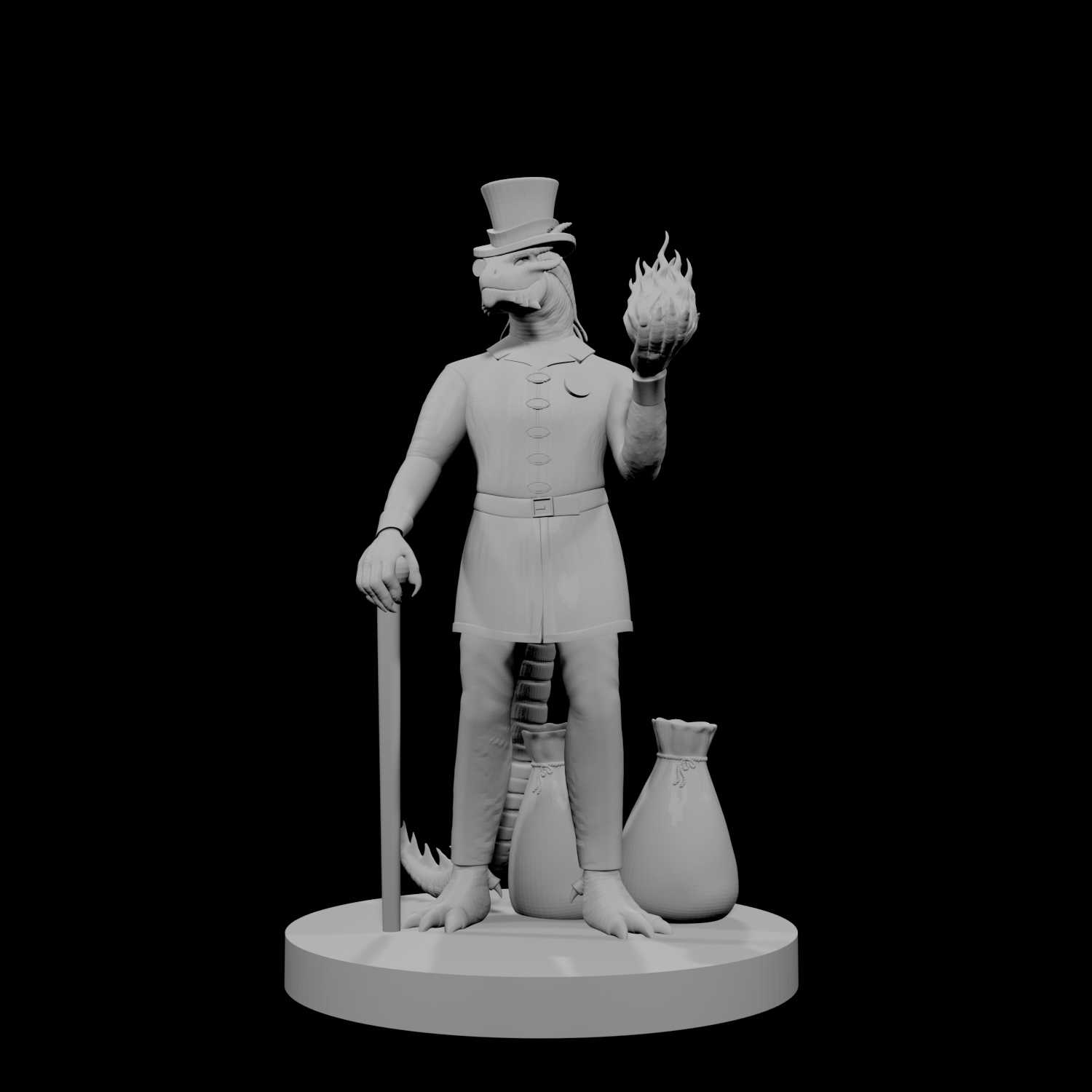 Sorcier drakéide mâle 5 avec queue