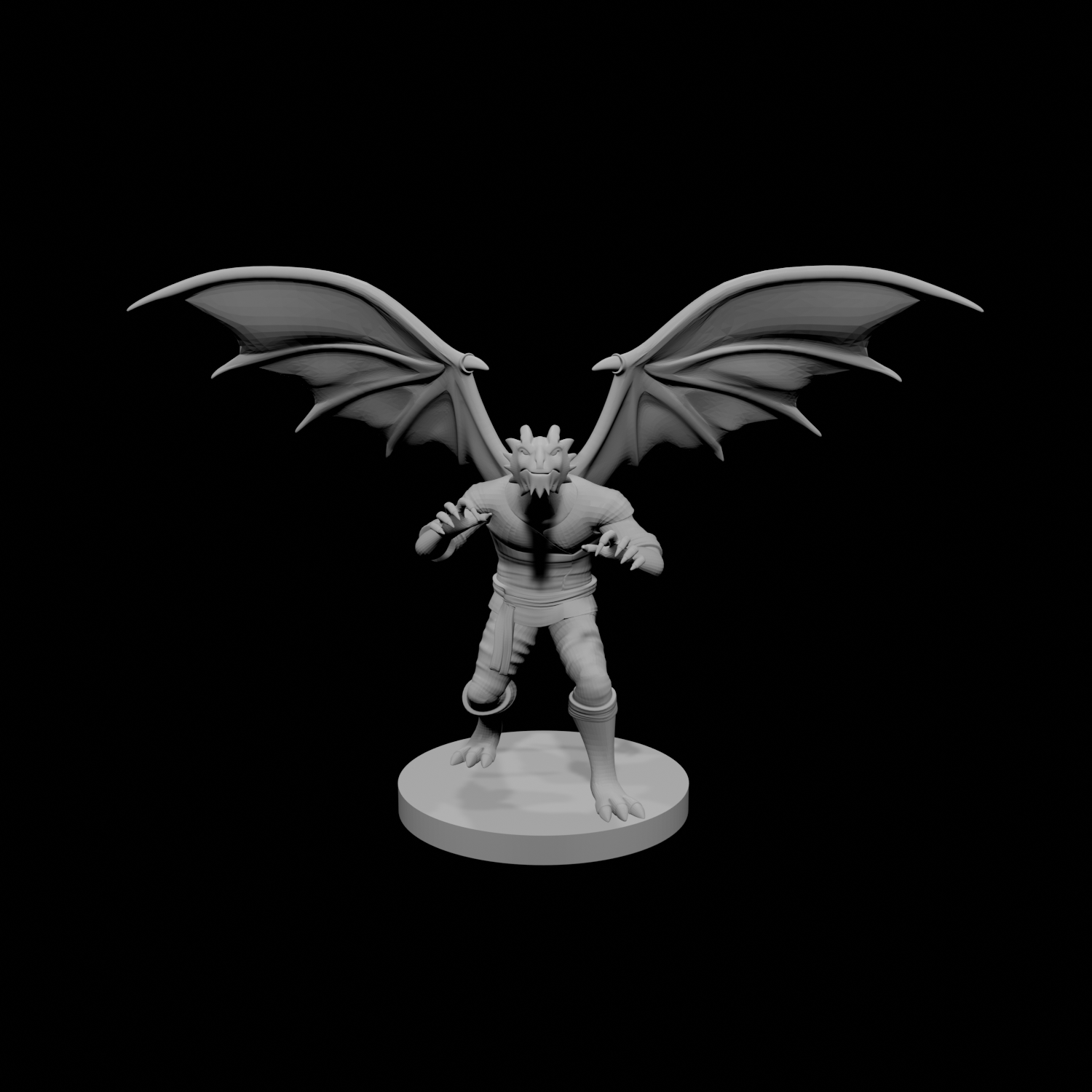 Moine mâle draconide 2 avec des ailes