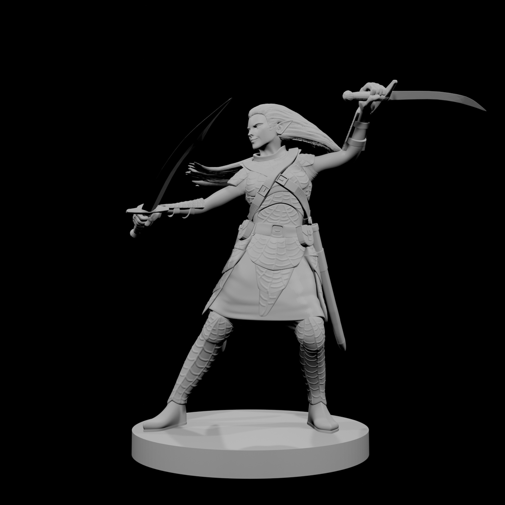 Drow Female Bladesinger with Scimitars