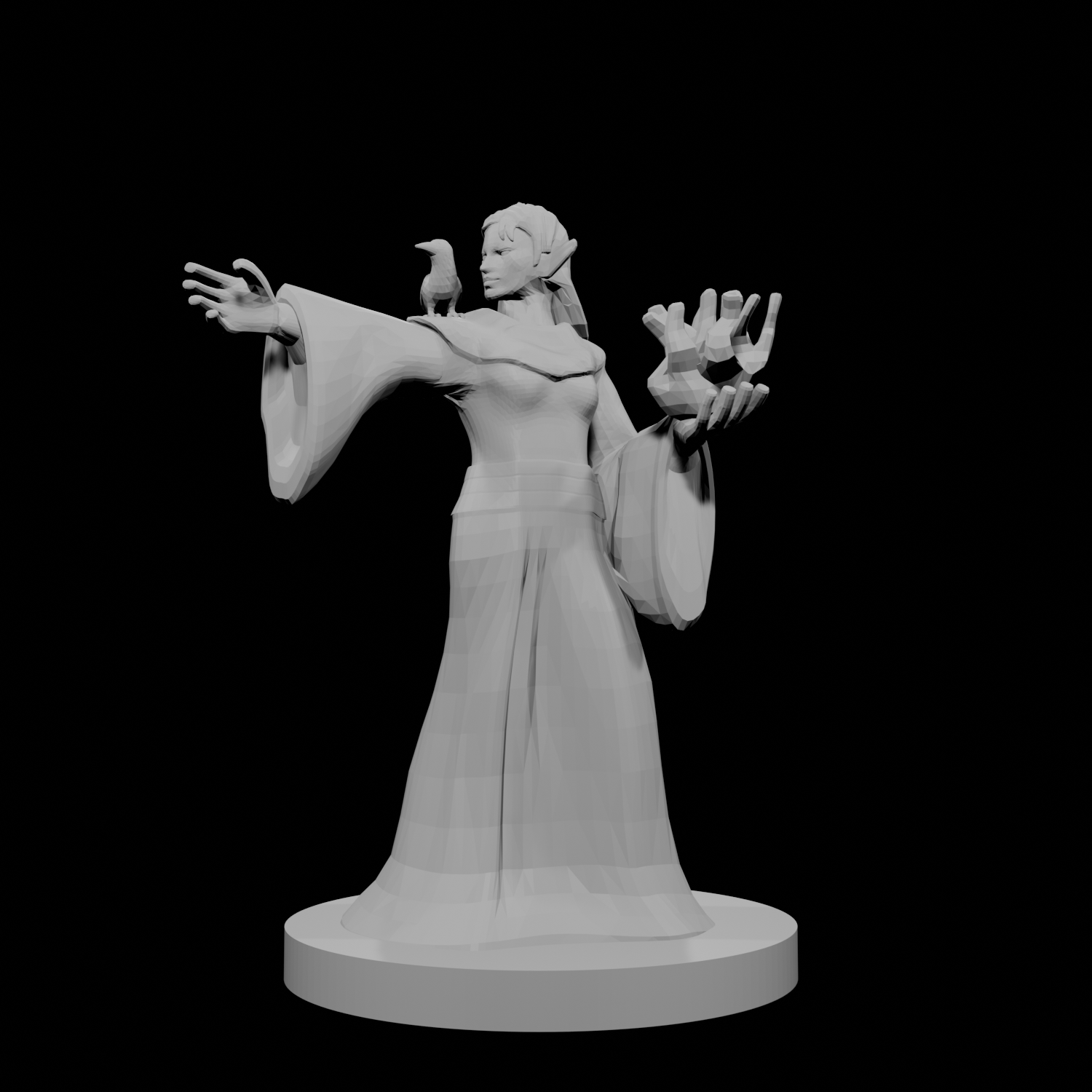 Elfe Sorcière avec Corbeau 2