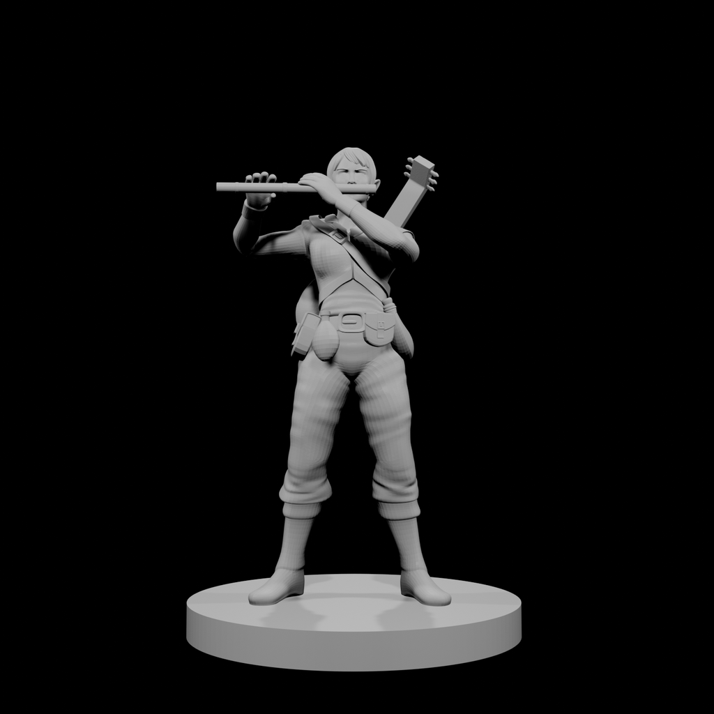 Elven Female Bard with Flute