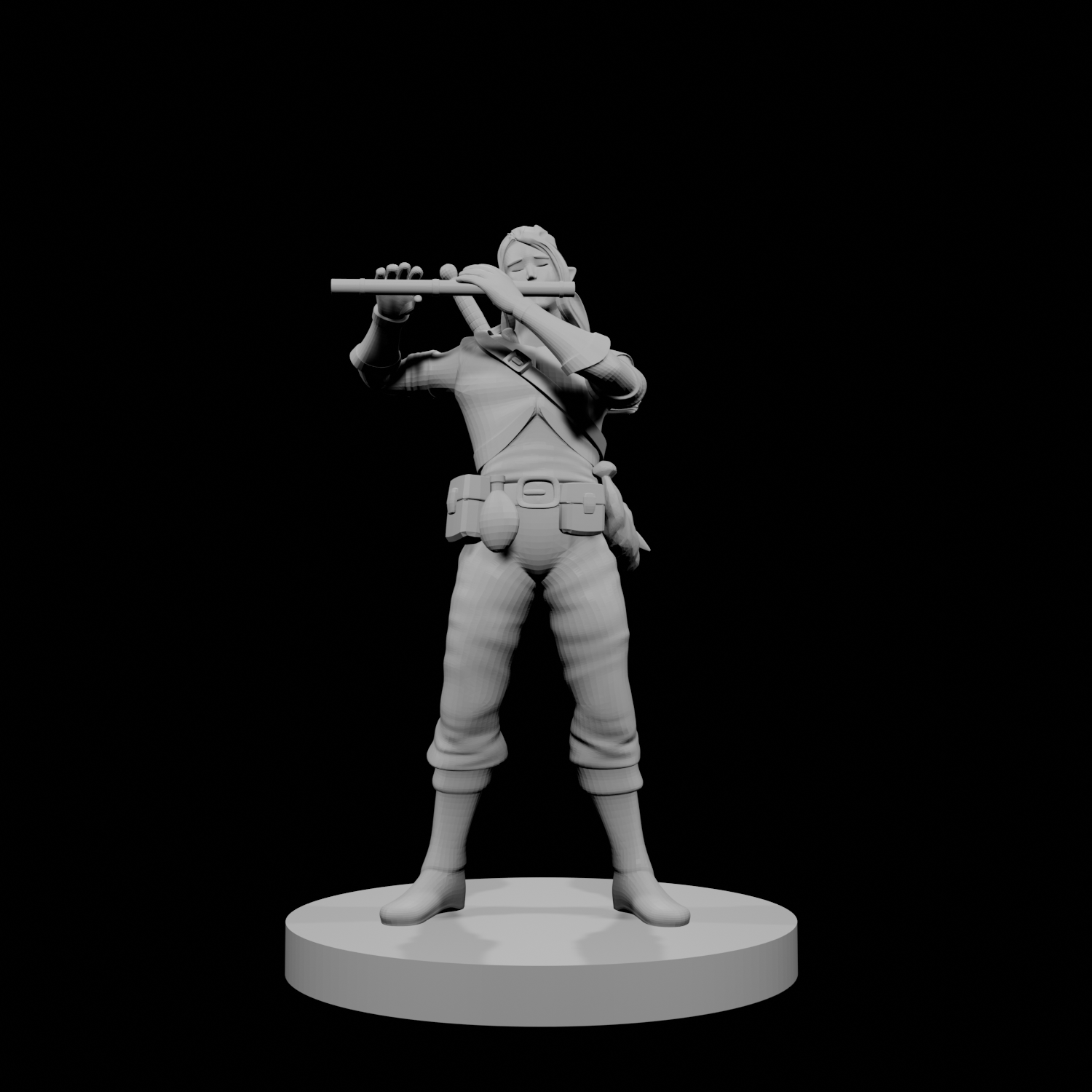 Elven Male Bard with Flute