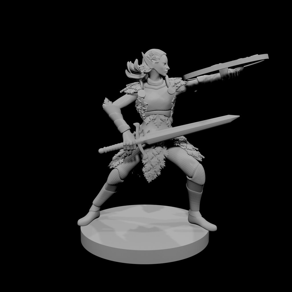 Female Eladrin Fighter Shield Bash