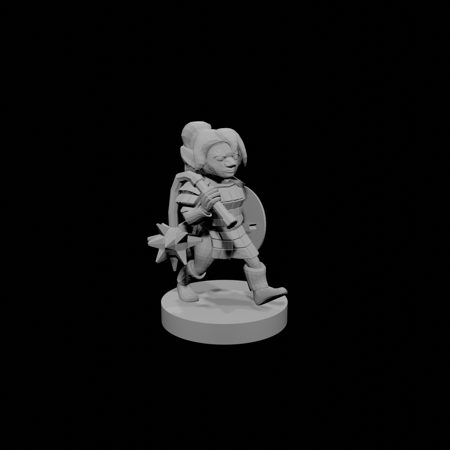 Gnome Female Paladin with Flail