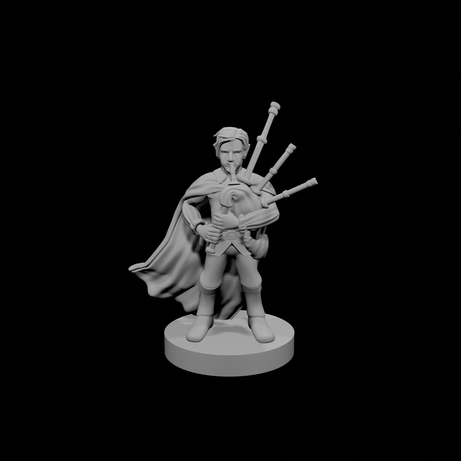 Gnome Male Bard with Bagpipes