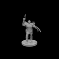 Half Orc Barbarian with Battle Axe and Tower Shield