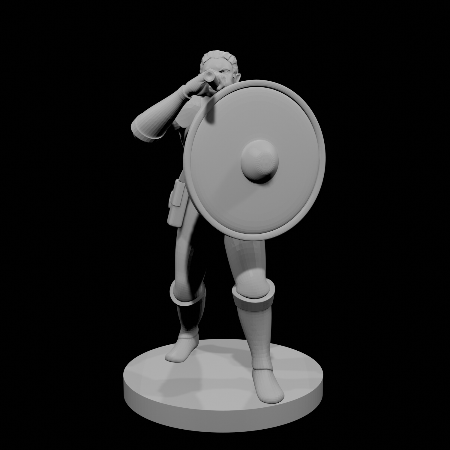 Half Orc Female with Gong and Blowgun