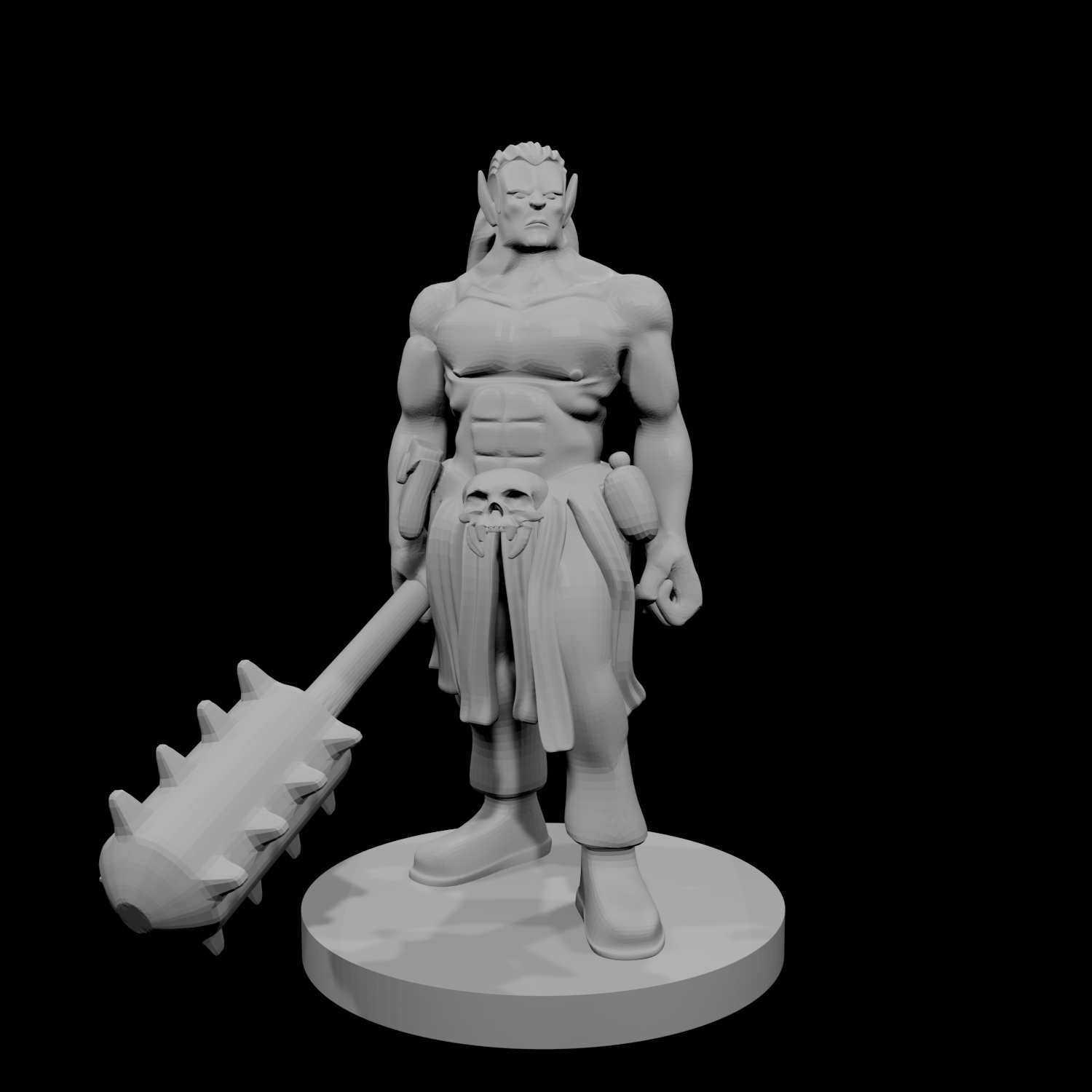 Half Orc Male Monk with Kanabo