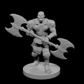 Half Orc Male Barbarian double axe