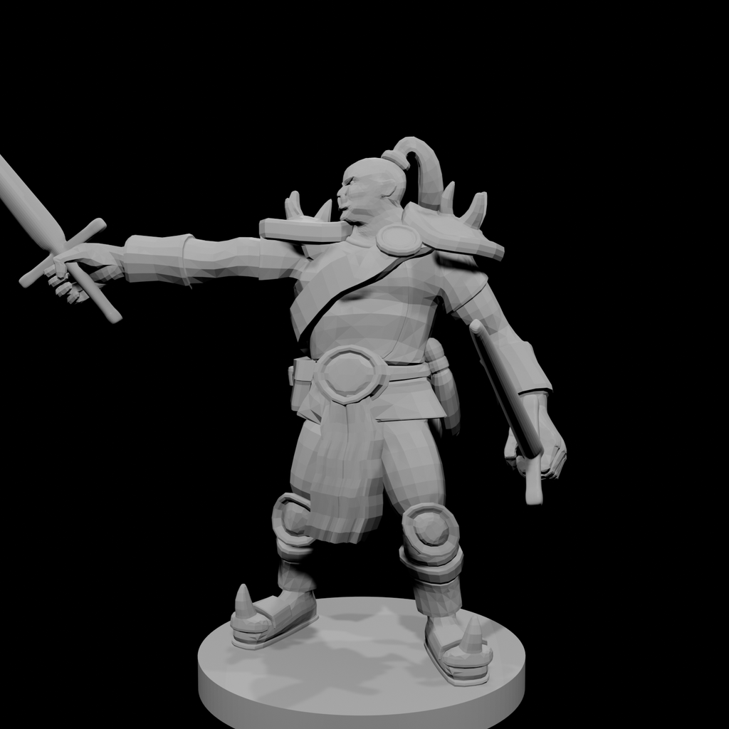 Half Orc Male Barbarian two swords
