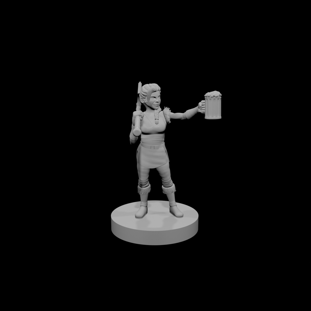 Halfling Female Barbarian w Beer