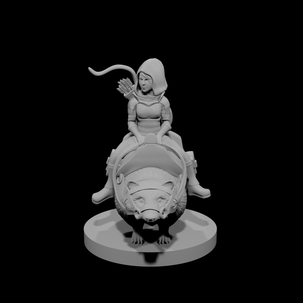 Halfling Female Ranger on Giant Badger