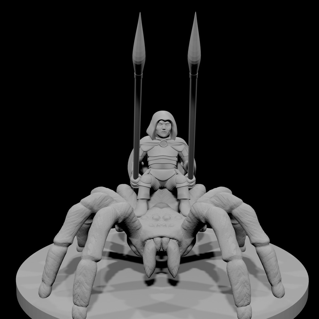 Halfling Male Ranger on Giant Spider