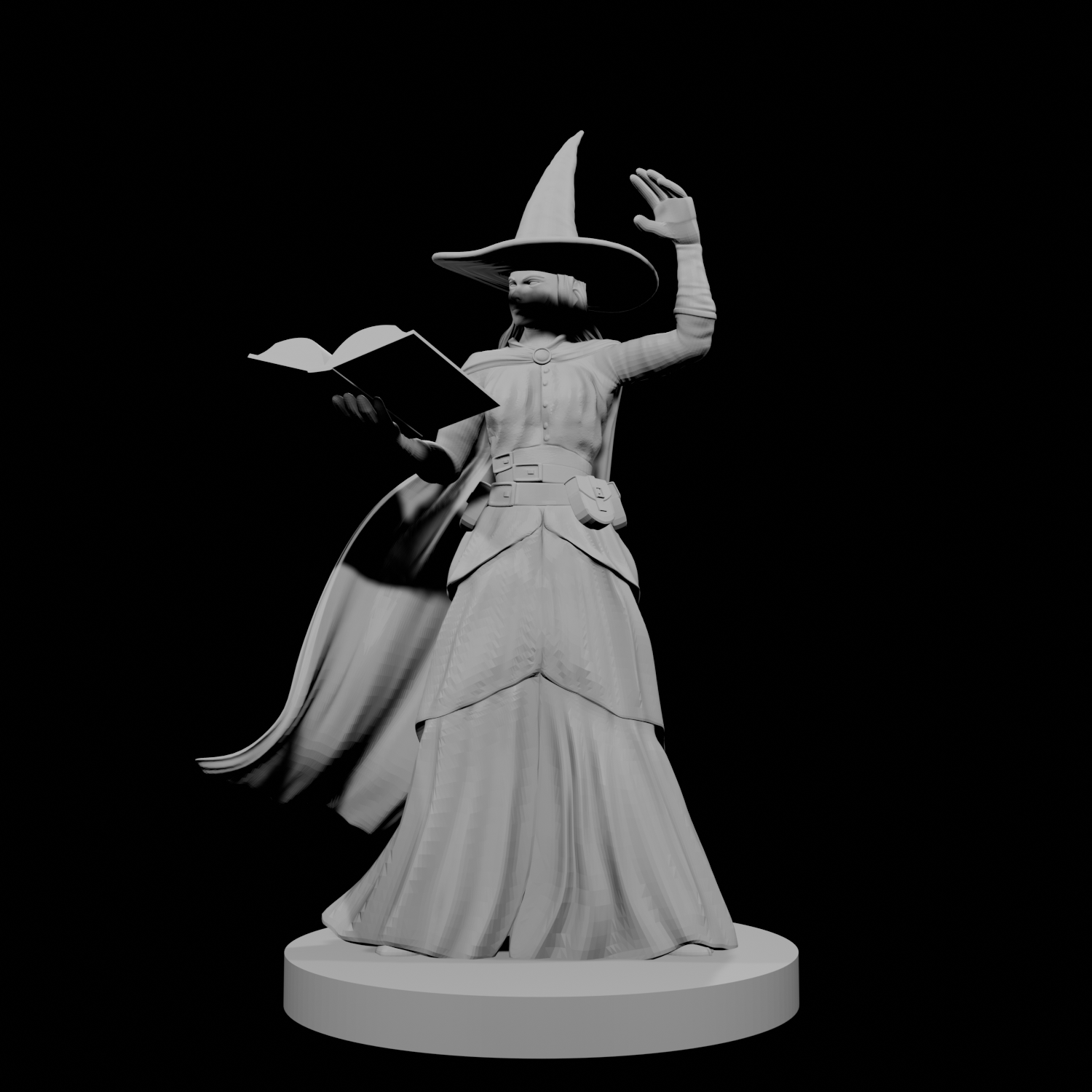 Human Female Wizard with Spellbook