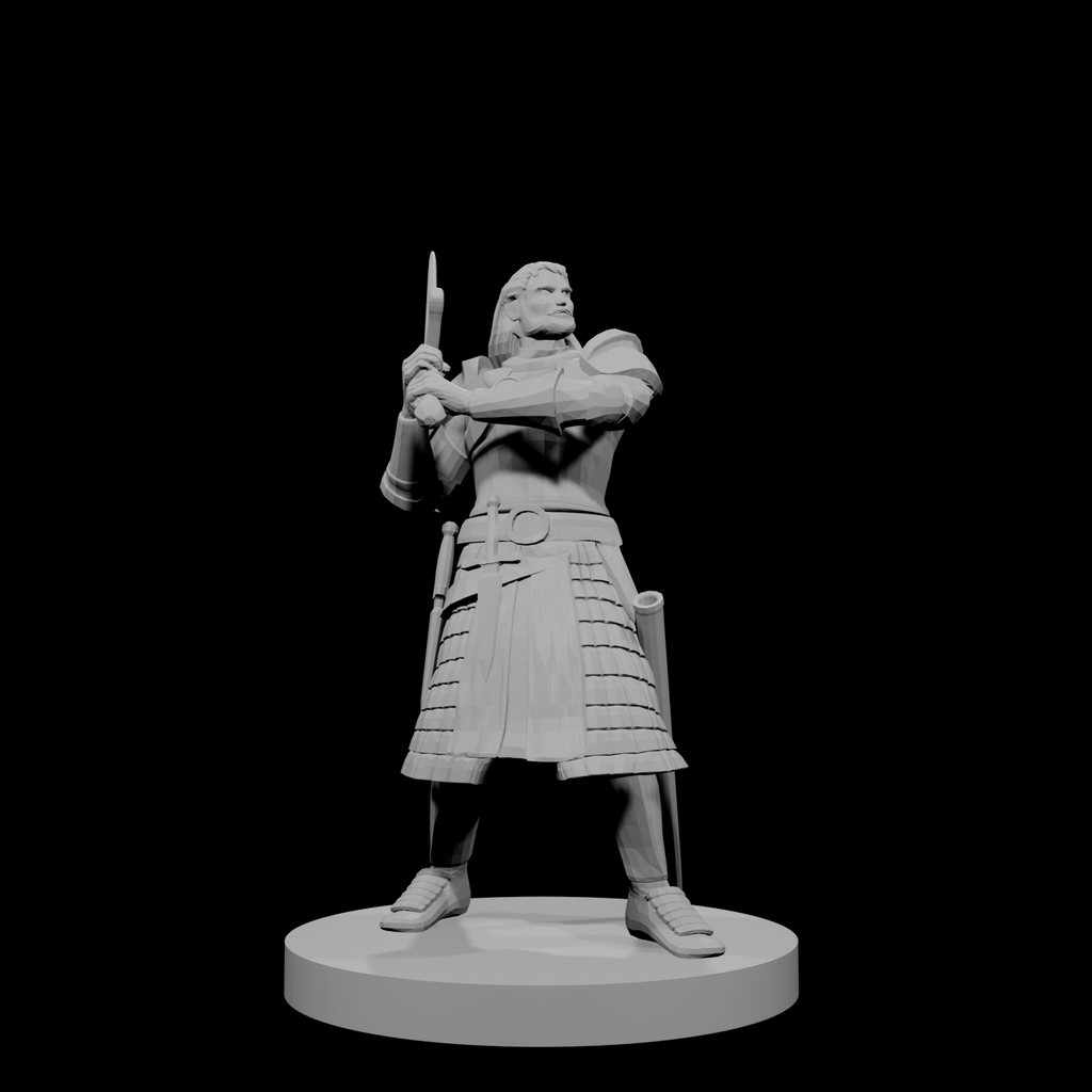 Human Fighter Swinging Sword