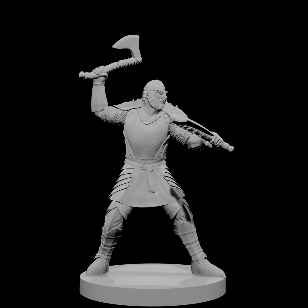 Human Male Fighter 4 Two Axes
