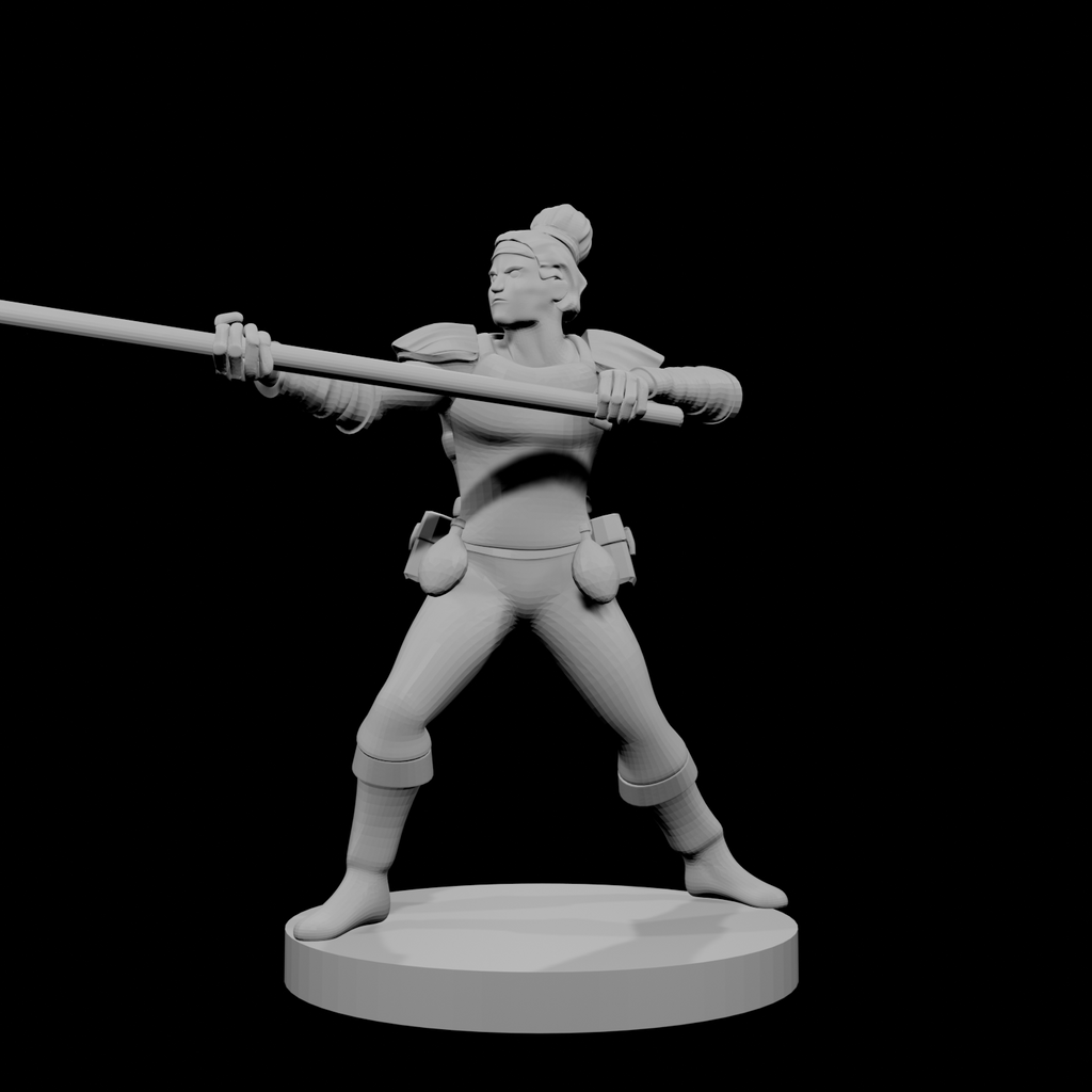 Human Male Fighter with Spear