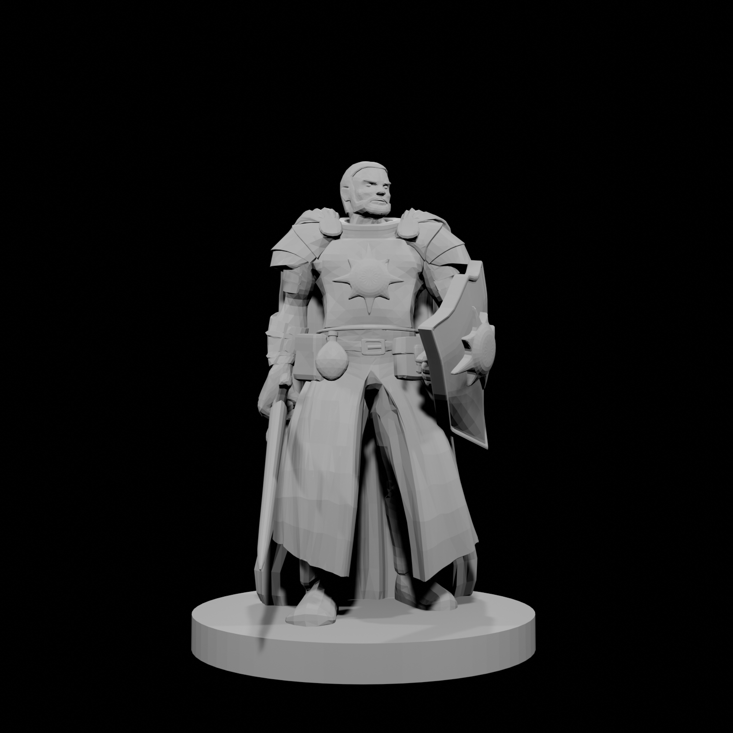 Human Male Light Cleric with Sword and Shield