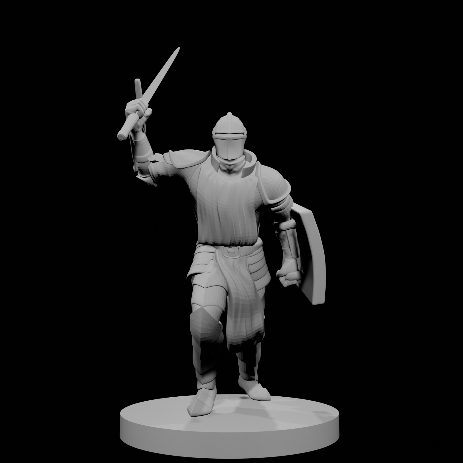 Human Male Paladin with Tower Shield Charging