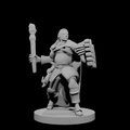 Male Human Druid Club and Shield