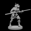 Red Dragonborn male Monk with Staff