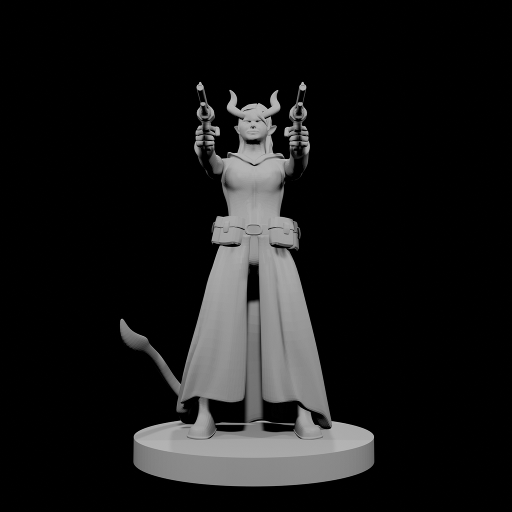 Tiefling Female Gunslinger two pistols