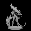 Tiefling Male Sorcerer with Swirling Flames