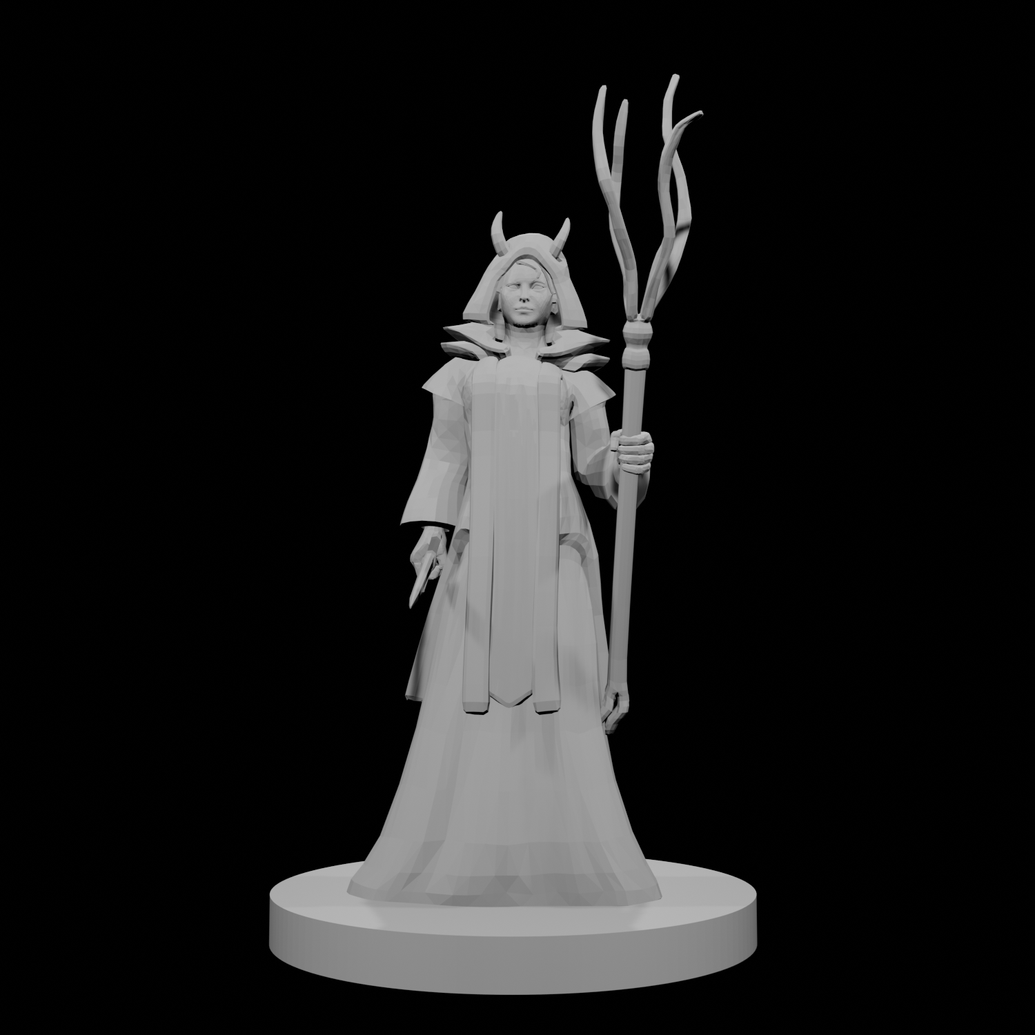 Tiefling Wizard with Archmage Robes and Tentacle Staff