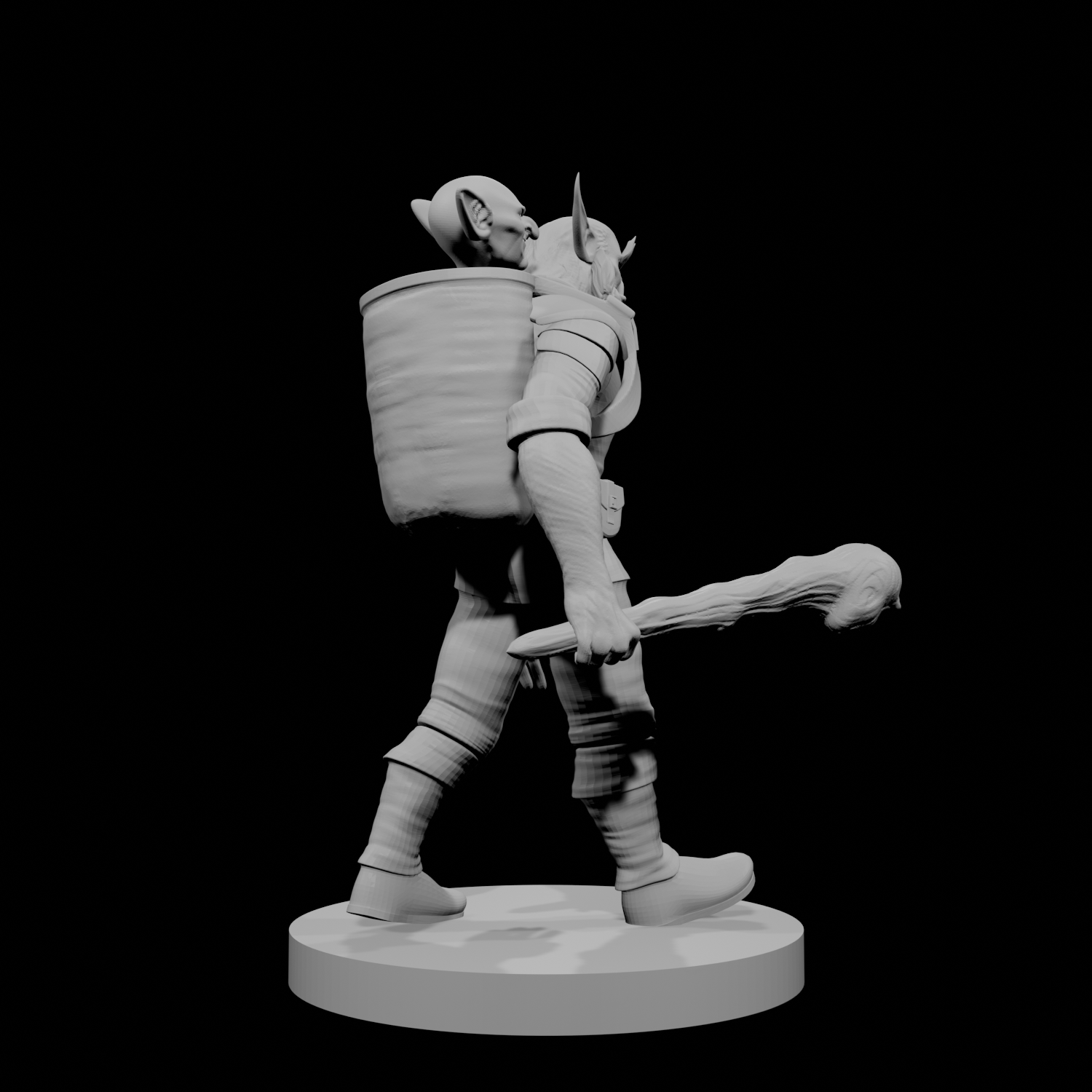 Bugbear Fighter with Goblin Buddy in backpack