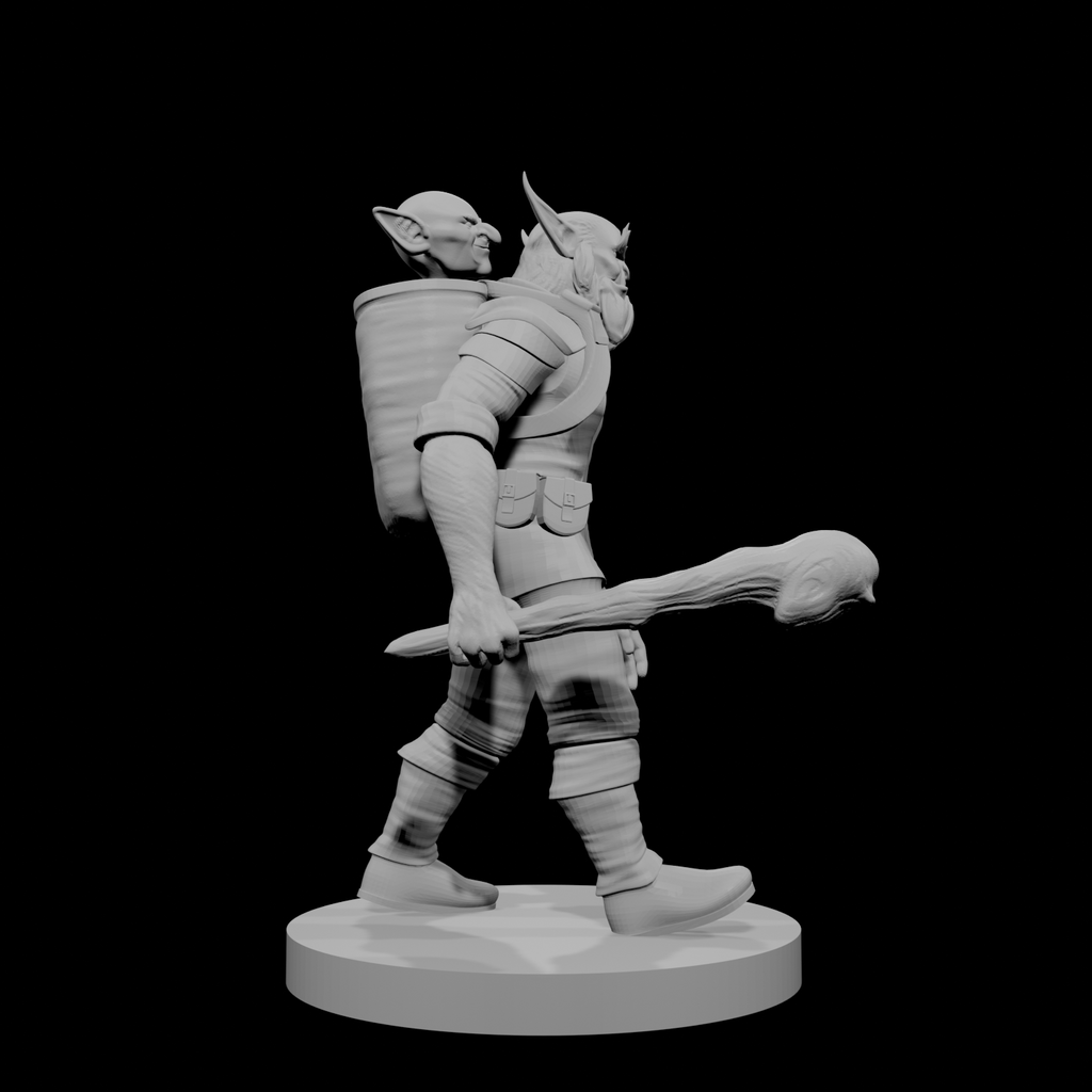 Bugbear Fighter with Goblin Buddy in backpack