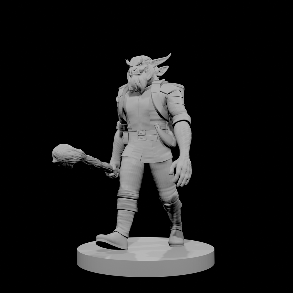 Bugbear Fighter with Goblin Buddy in backpack
