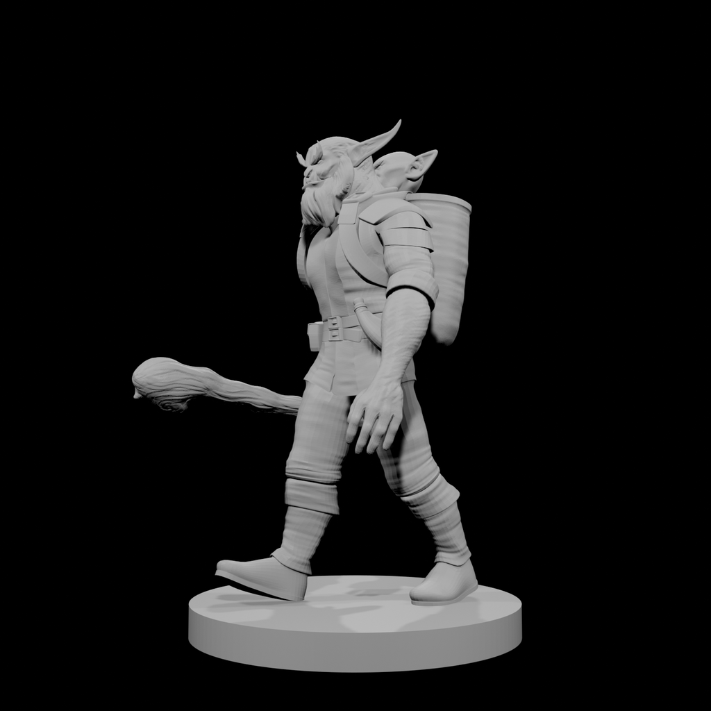 Bugbear Fighter with Goblin Buddy in backpack