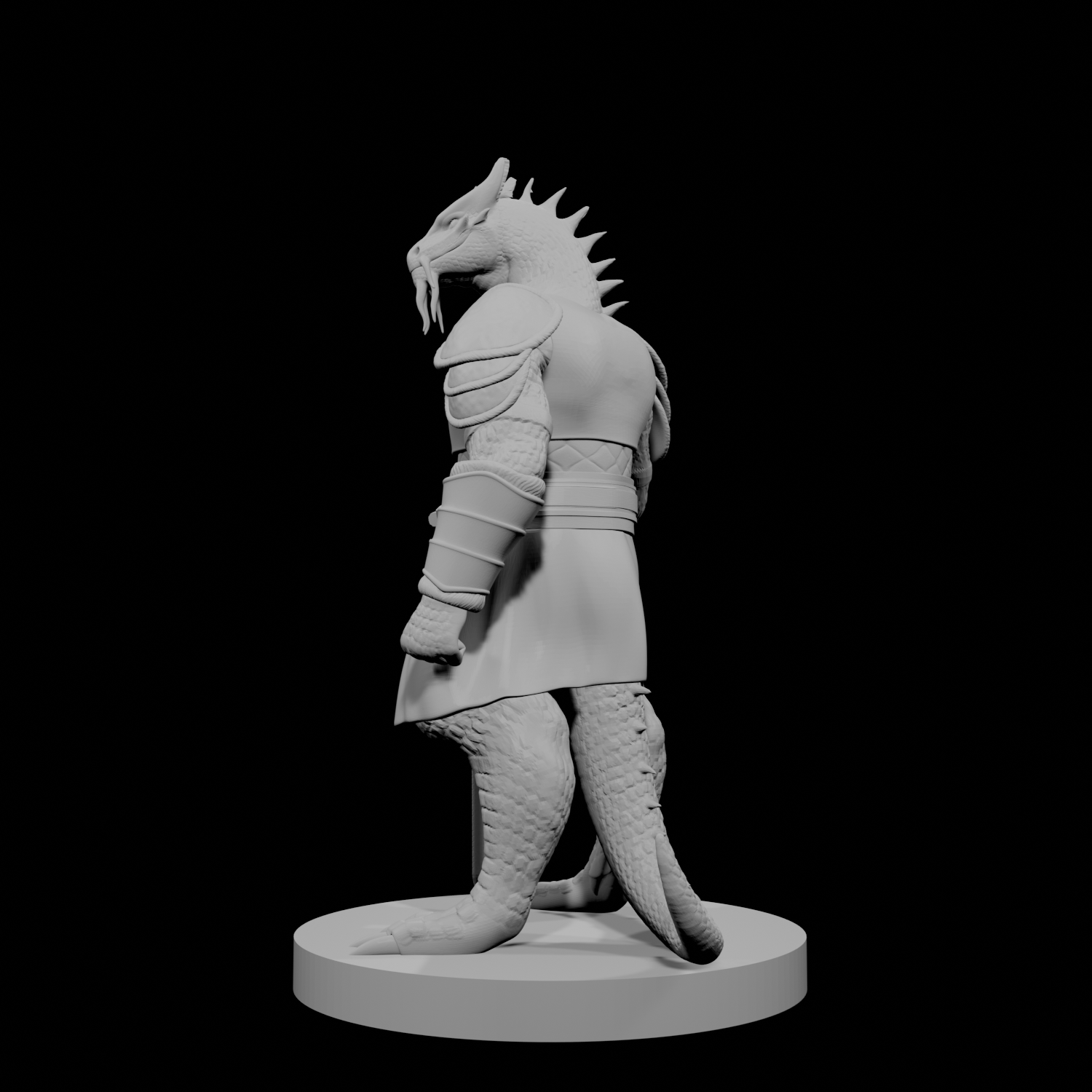 Guerrier draconien avec espadon et kilt