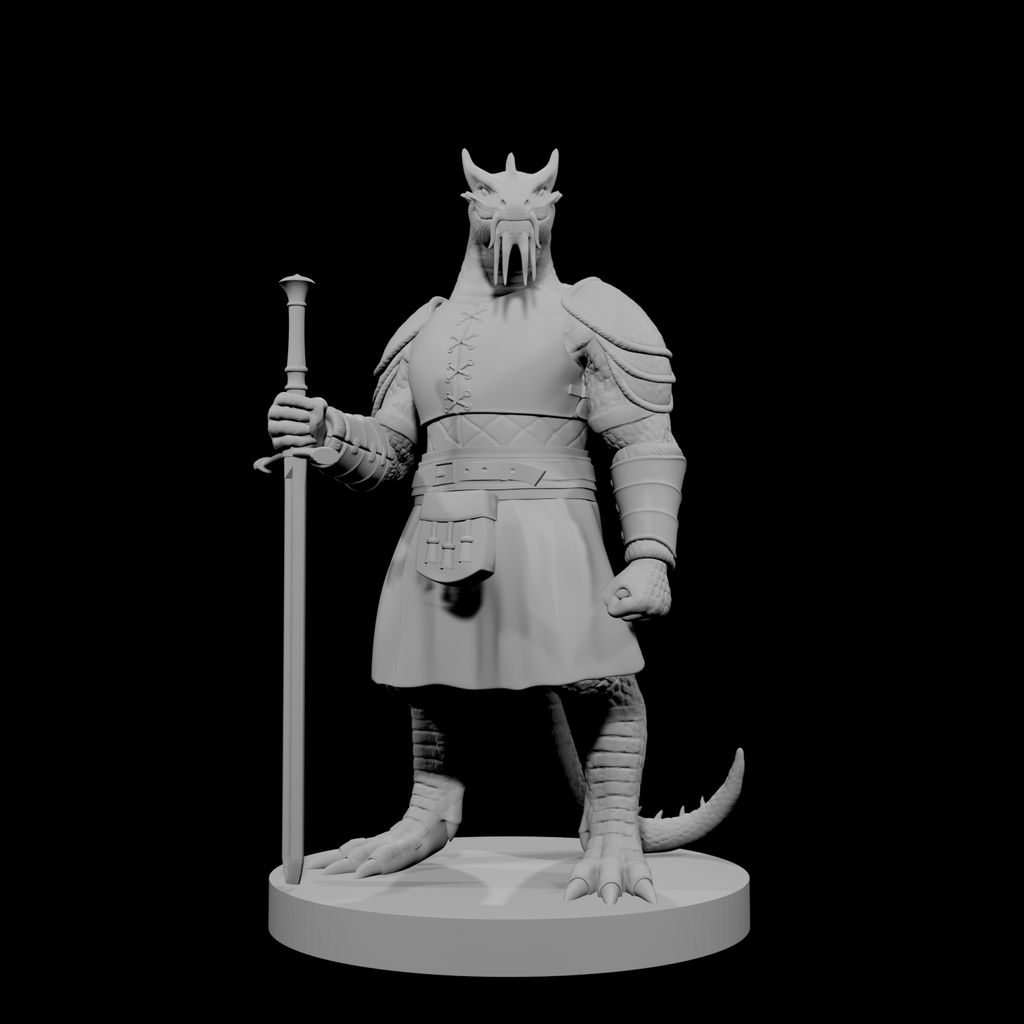 Guerrier draconien avec espadon et kilt