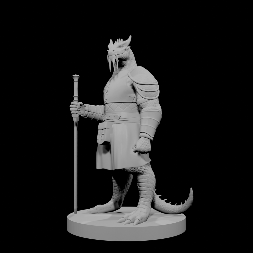 Guerrier draconien avec espadon et kilt