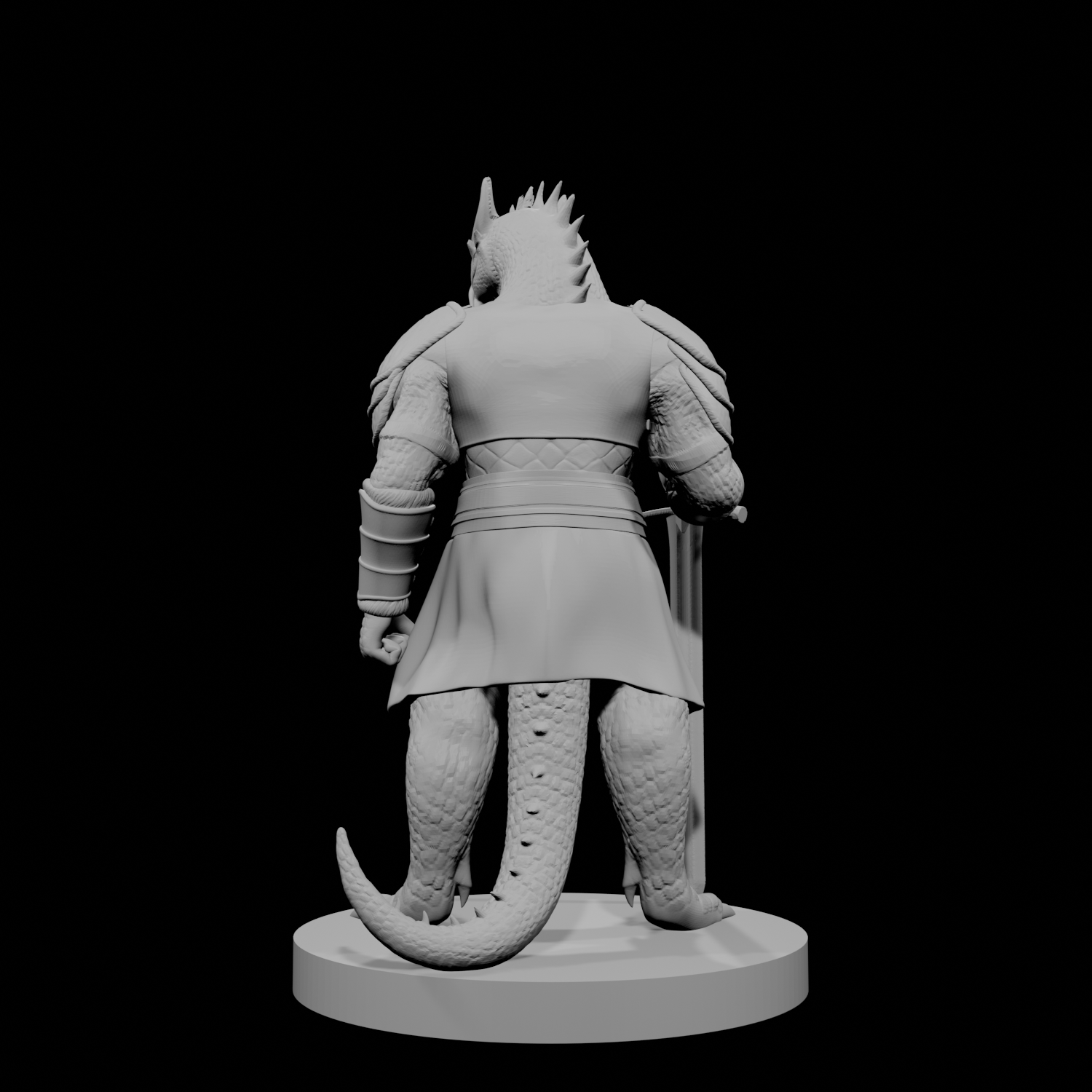 Guerrier draconien avec espadon et kilt