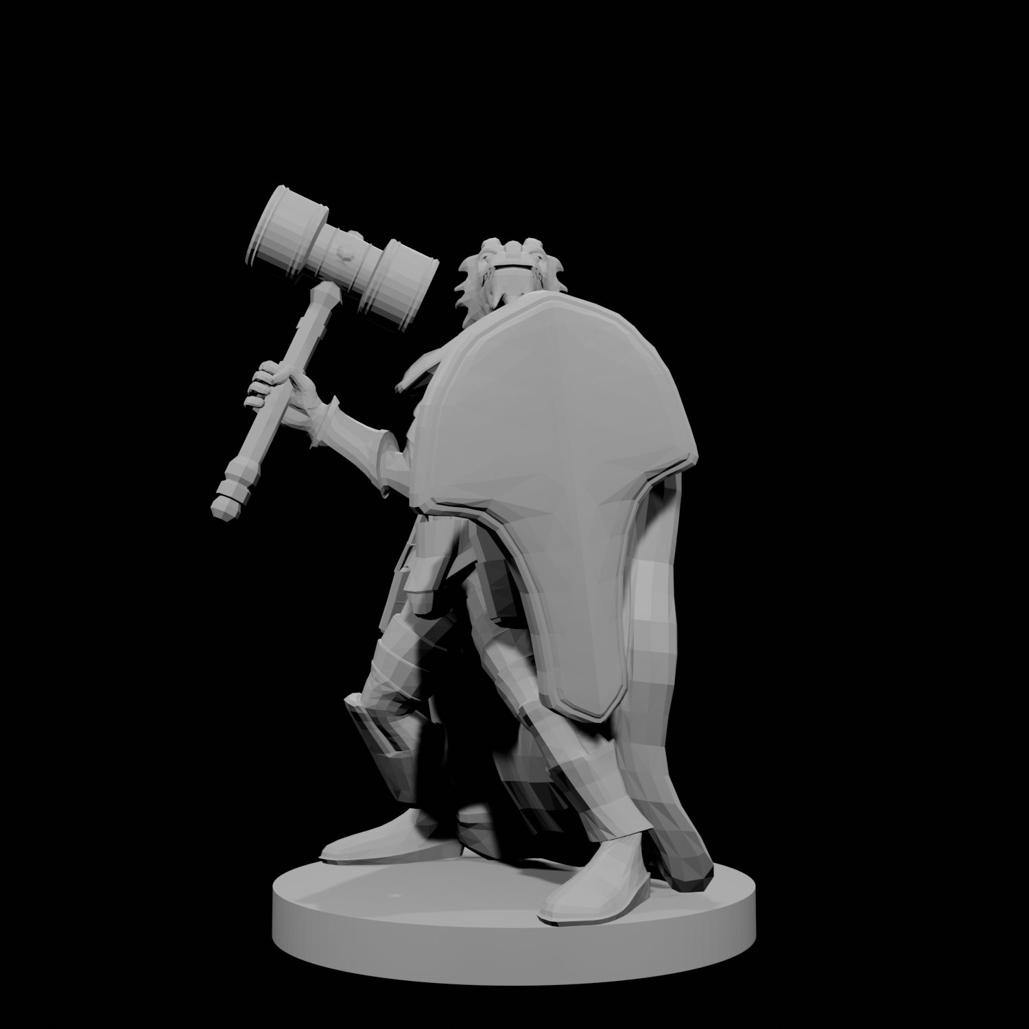 Guerrier draconide avec marteau et bouclier
