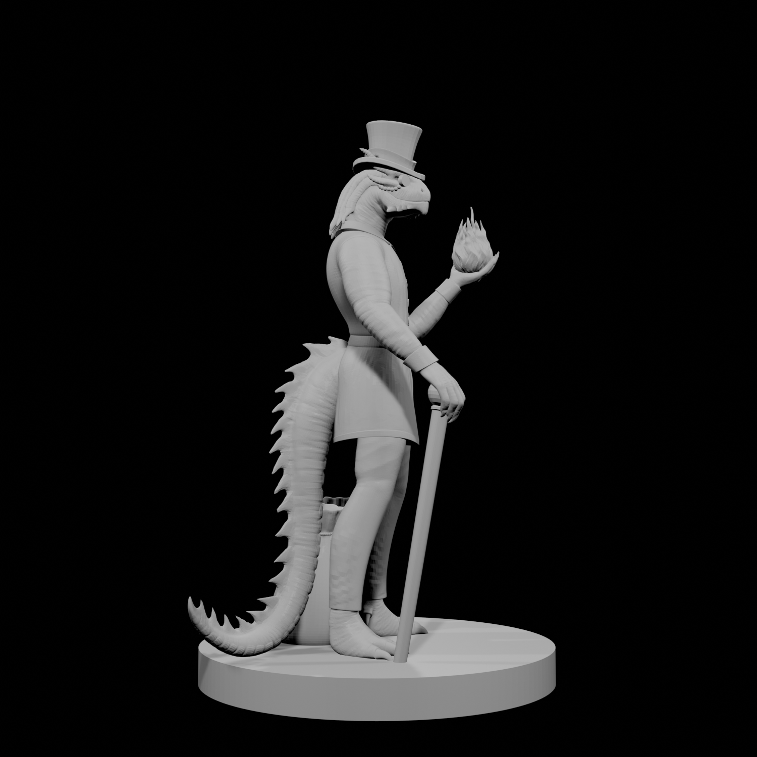 Sorcier drakéide mâle 5 avec queue