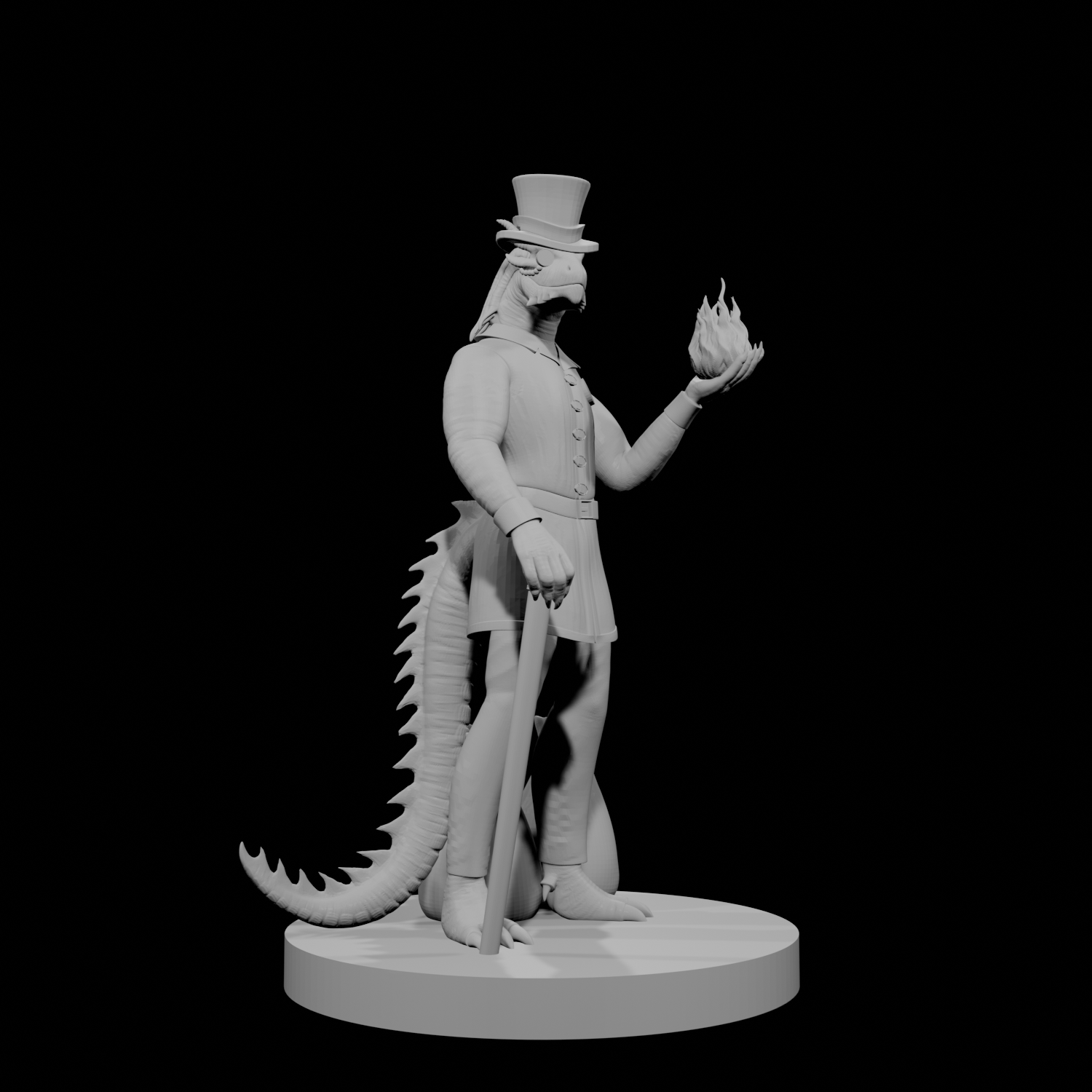 Sorcier drakéide mâle 5 avec queue