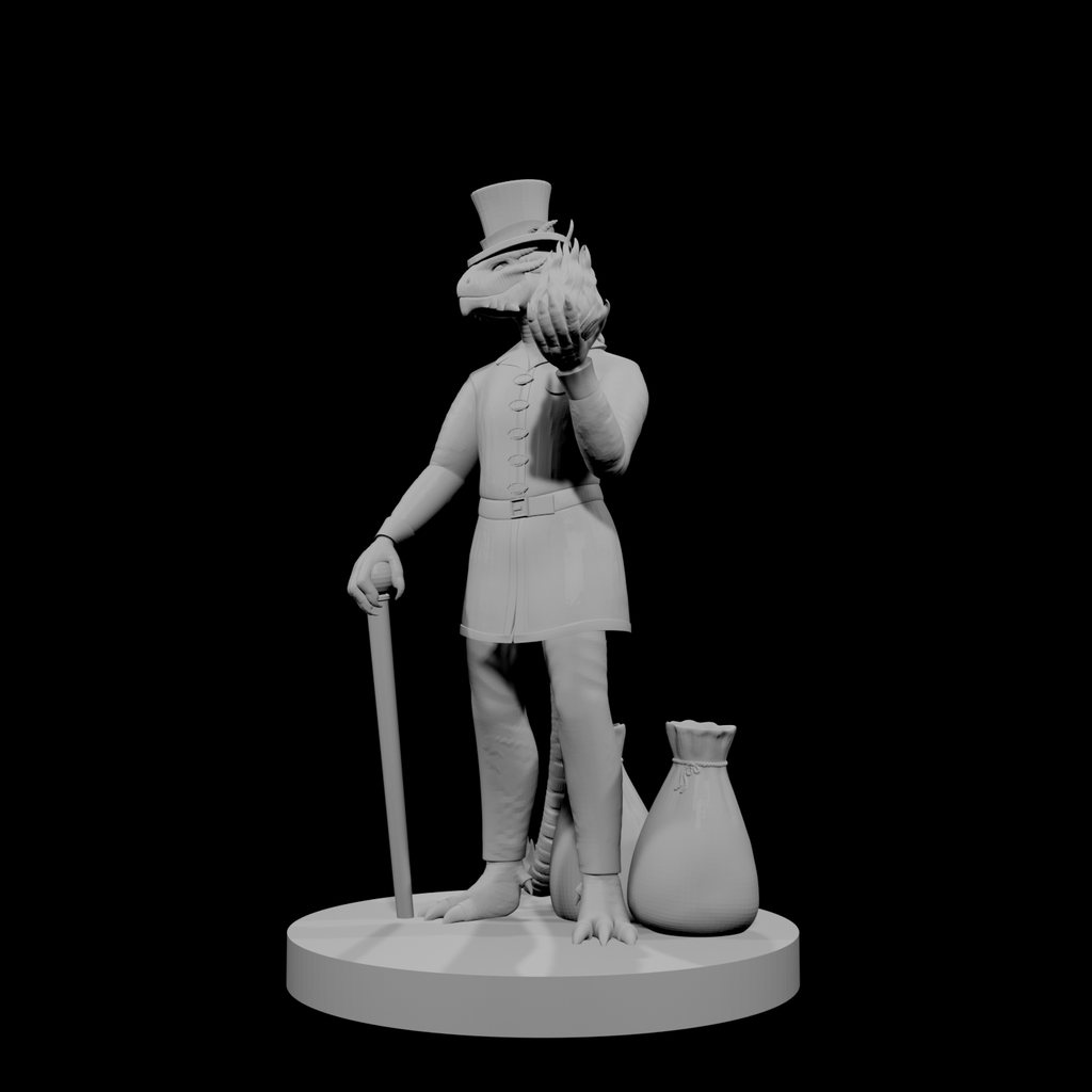 Sorcier drakéide mâle 5 avec queue