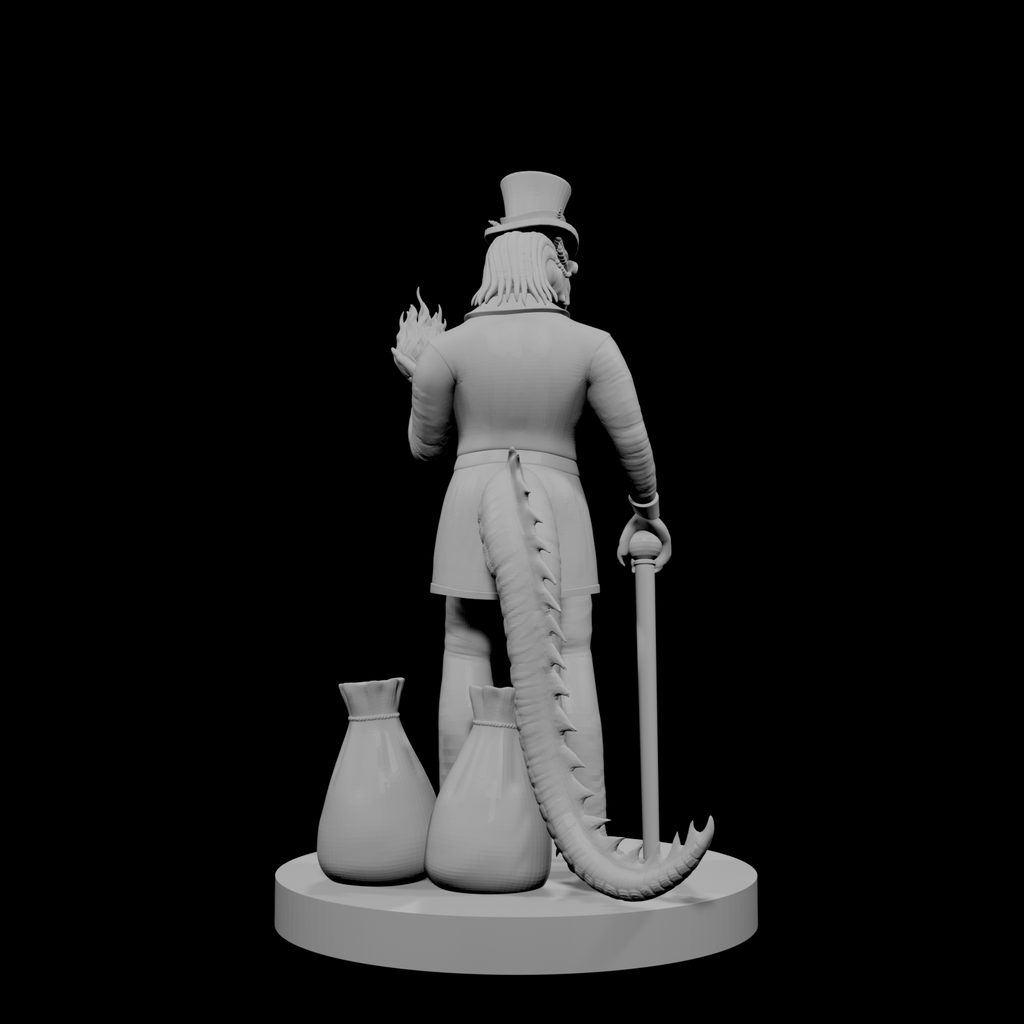 Sorcier drakéide mâle 5 avec queue