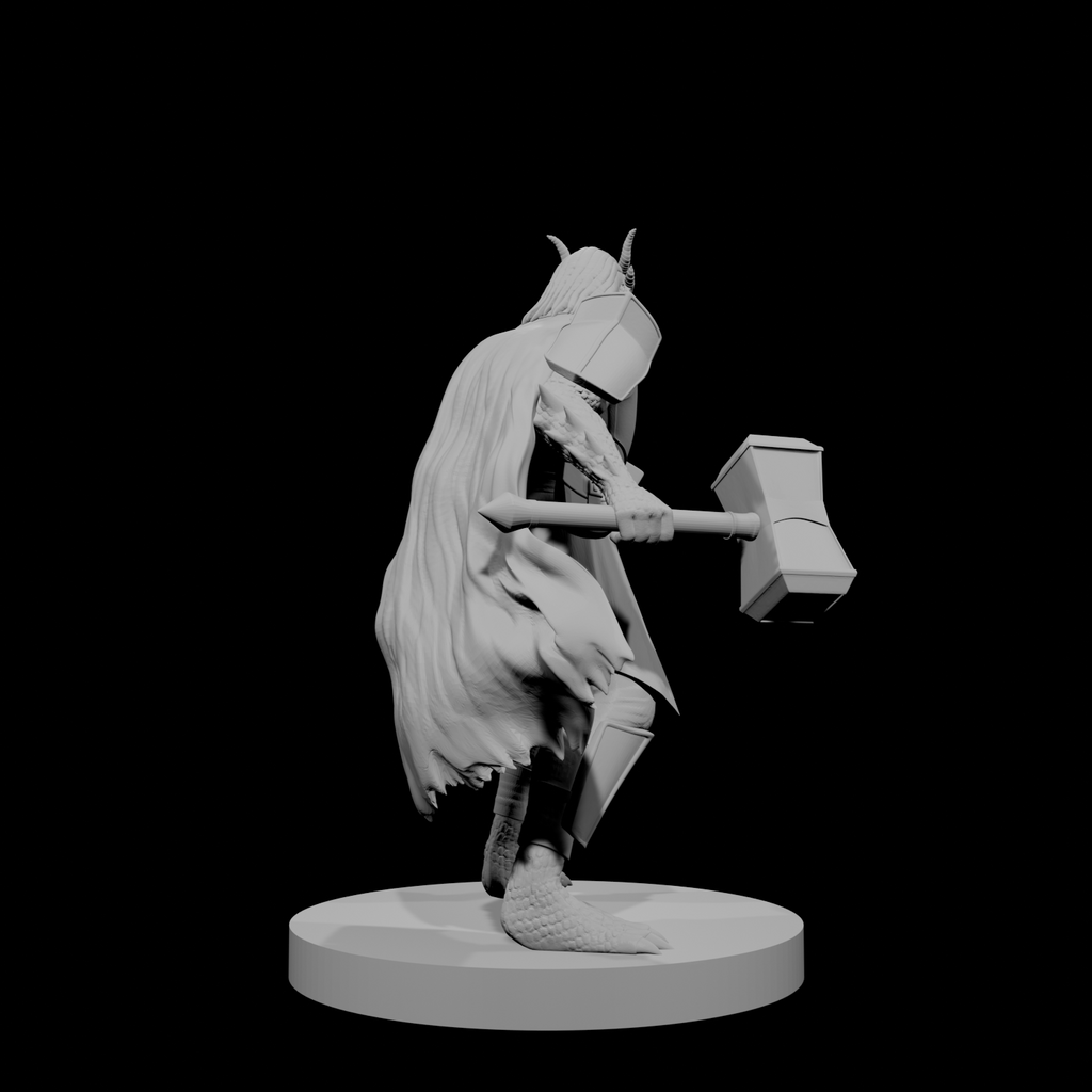 Paladin draconide avec marteau de guerre et bouclier