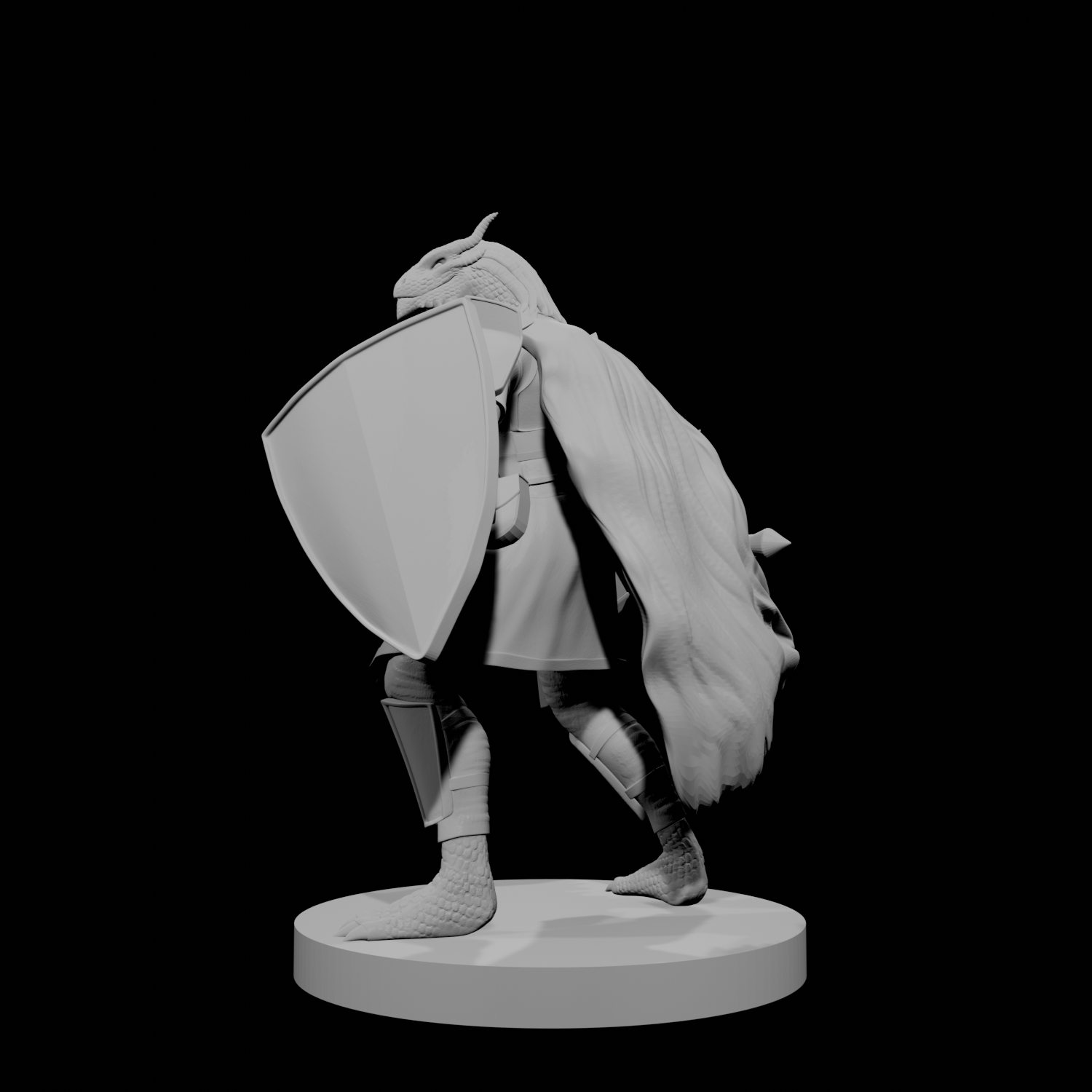 Paladin draconide avec marteau de guerre et bouclier