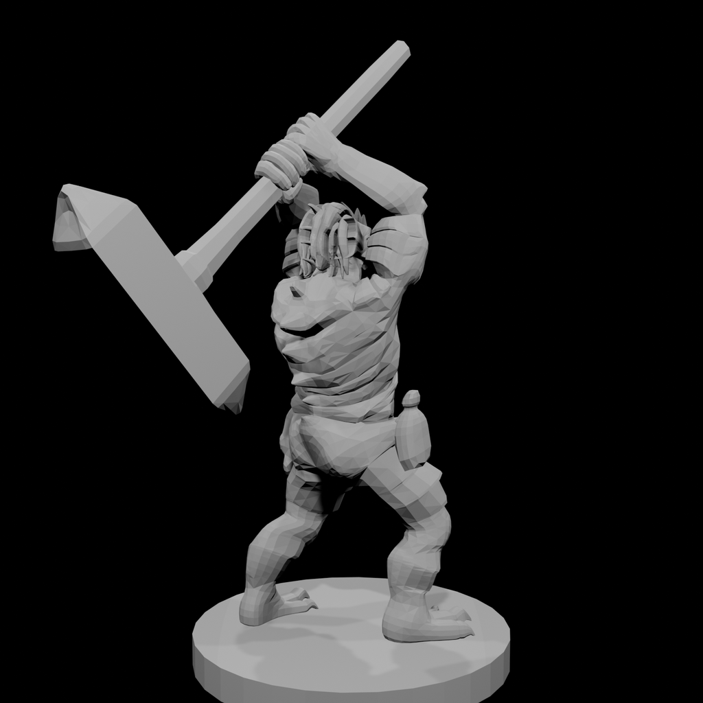 Barbare drakéide avec un maillet