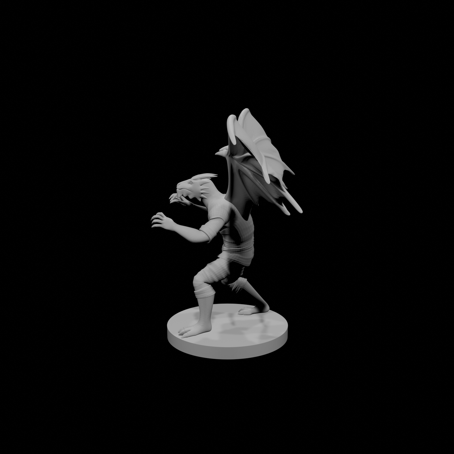 Moine mâle draconide 2 avec des ailes