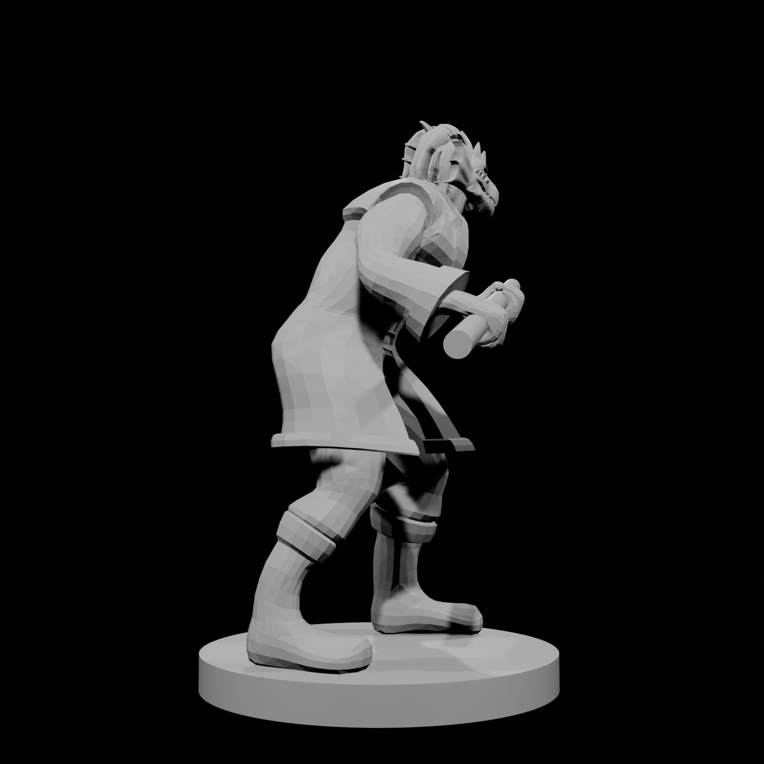 Moine homme draconien avec bâton