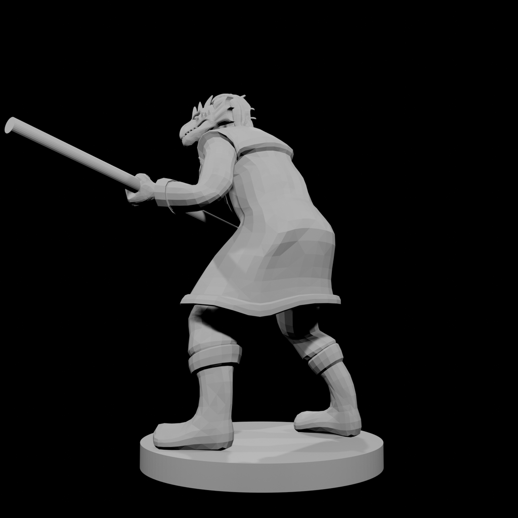 Moine homme draconien avec bâton