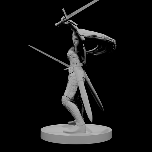 Drow Female Bladesinger with Longswords