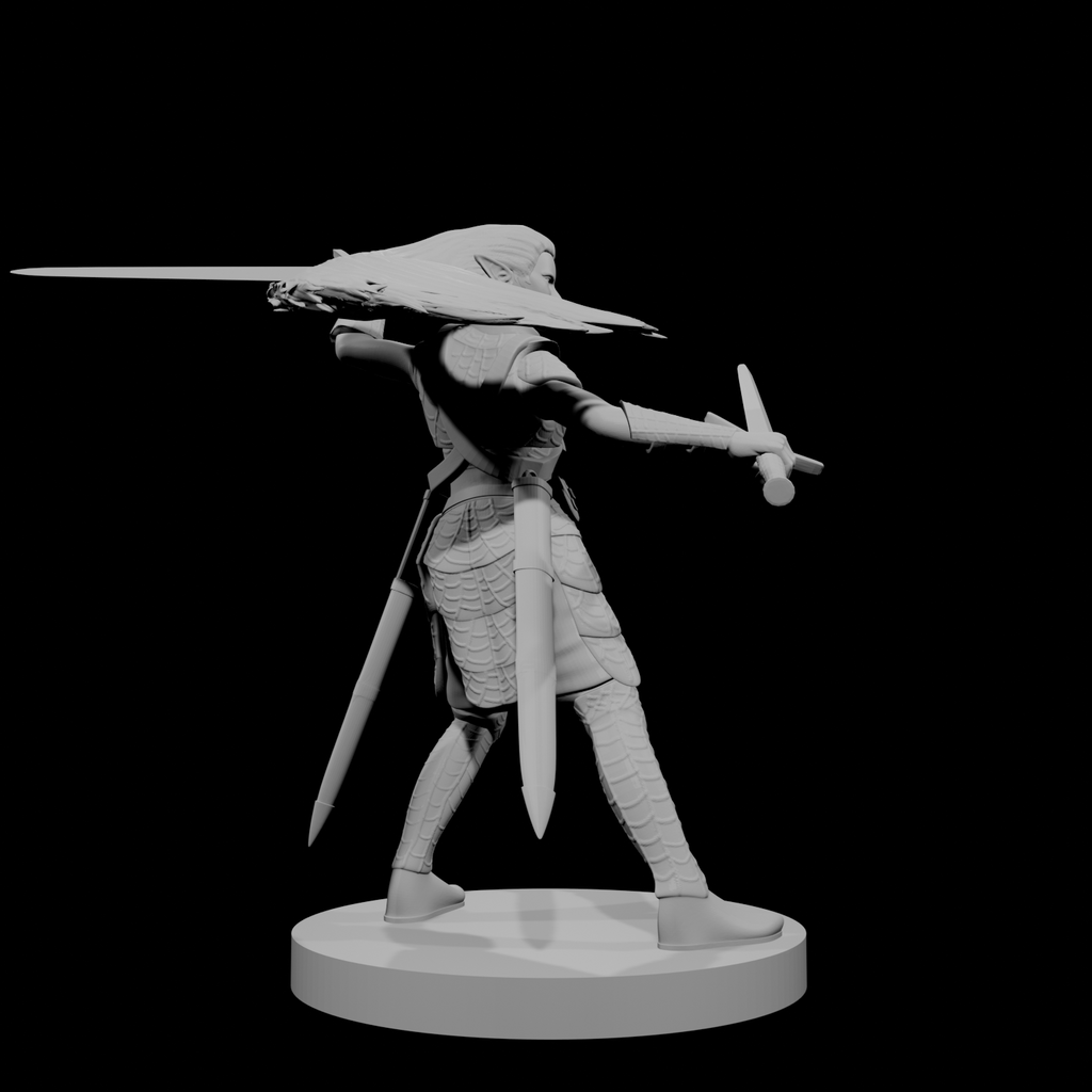 Lamechantresse drow avec épées longues