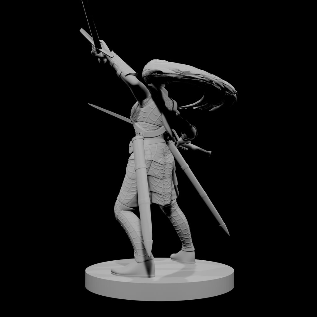 Lamechantresse drow avec épées longues